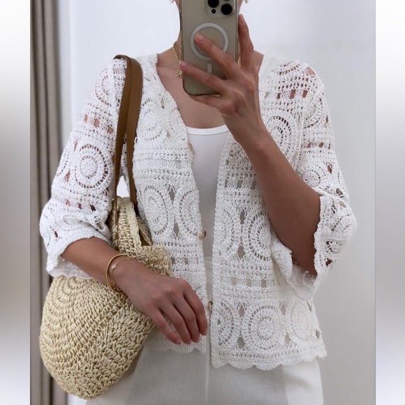Beautiful Crotchet Button Down Cardigan - Picture 1 of 1
